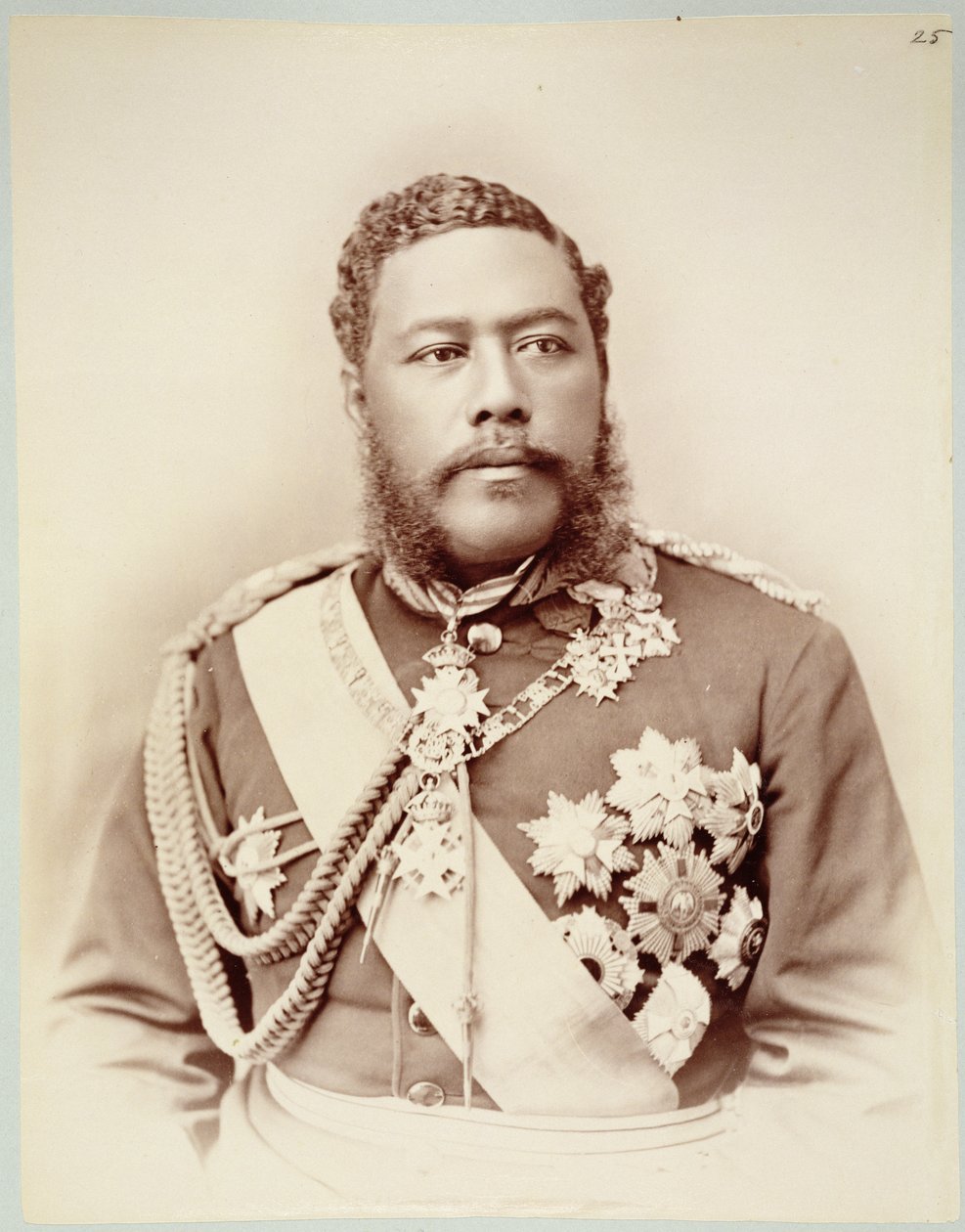 Kong Kalakaua (1836-91), slutningen af det 19. (sepiafoto) af Unknown