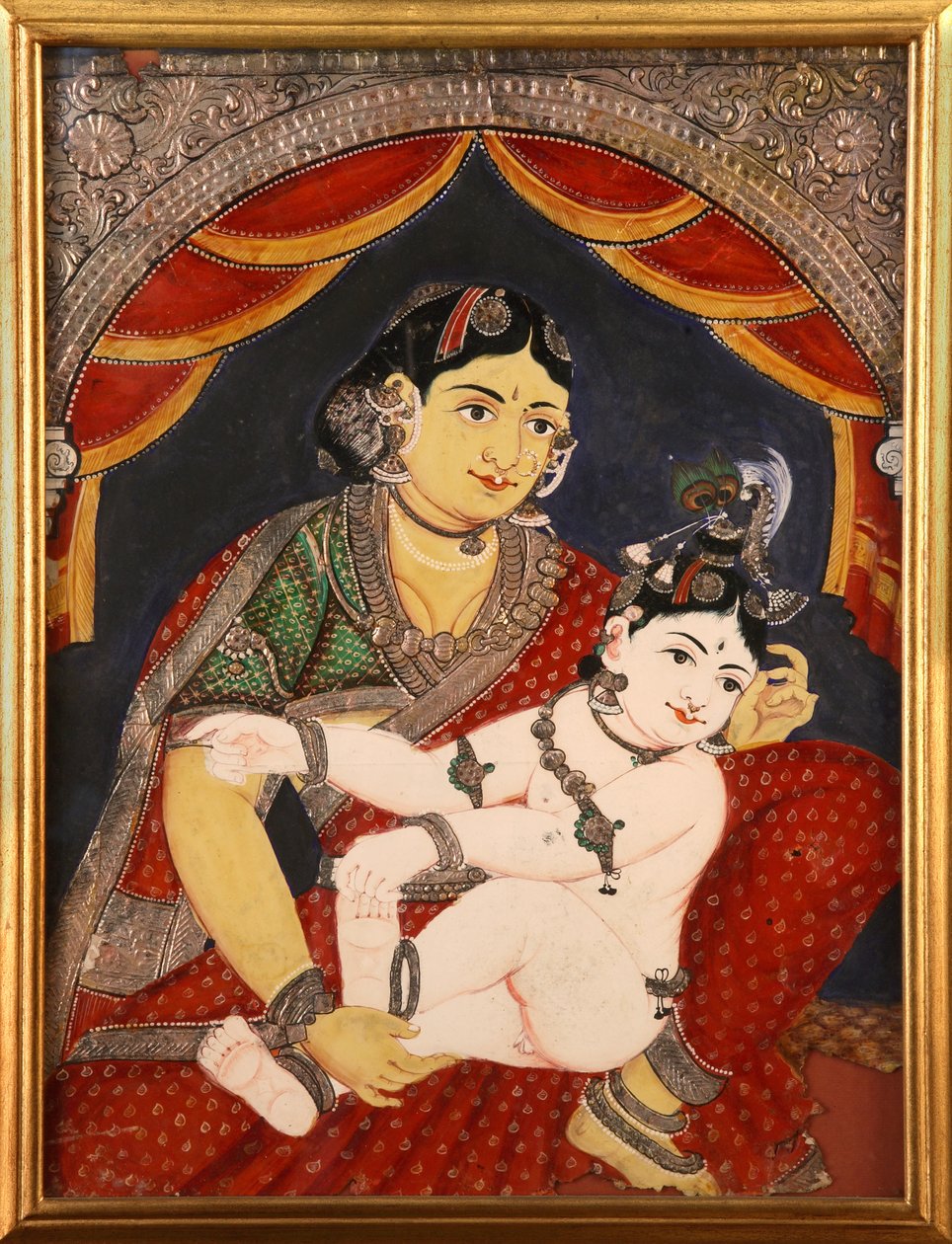 Krishna, Tanjore Malerskole i slutningen af det 19. århundrede. Tamil Nadu, Indien af Unknown