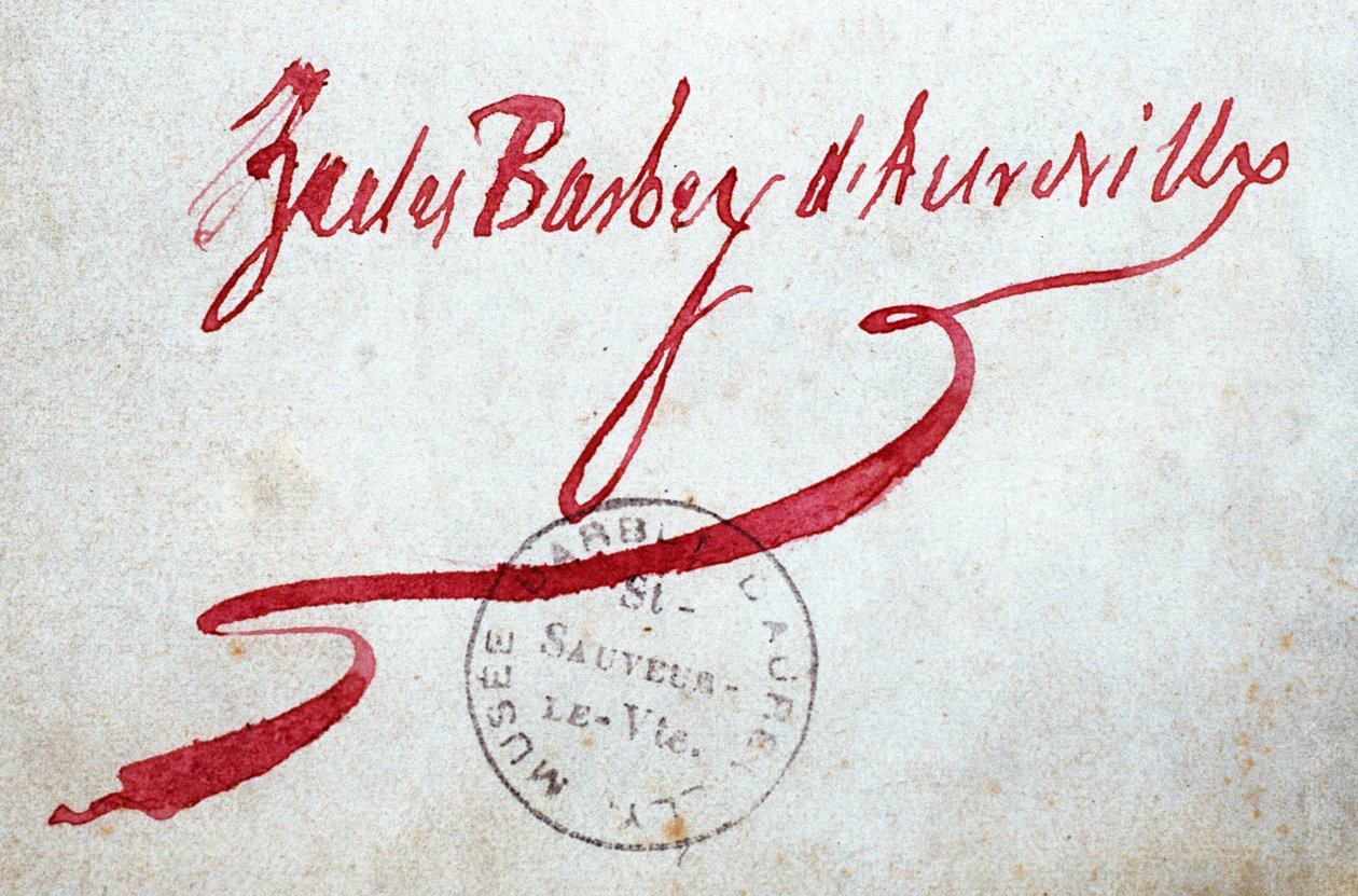 Manche N* 087, Museum of St Sauveur le Viscount, signatur af Jules Barbey dAurevilly (1808-1889) af Unknown