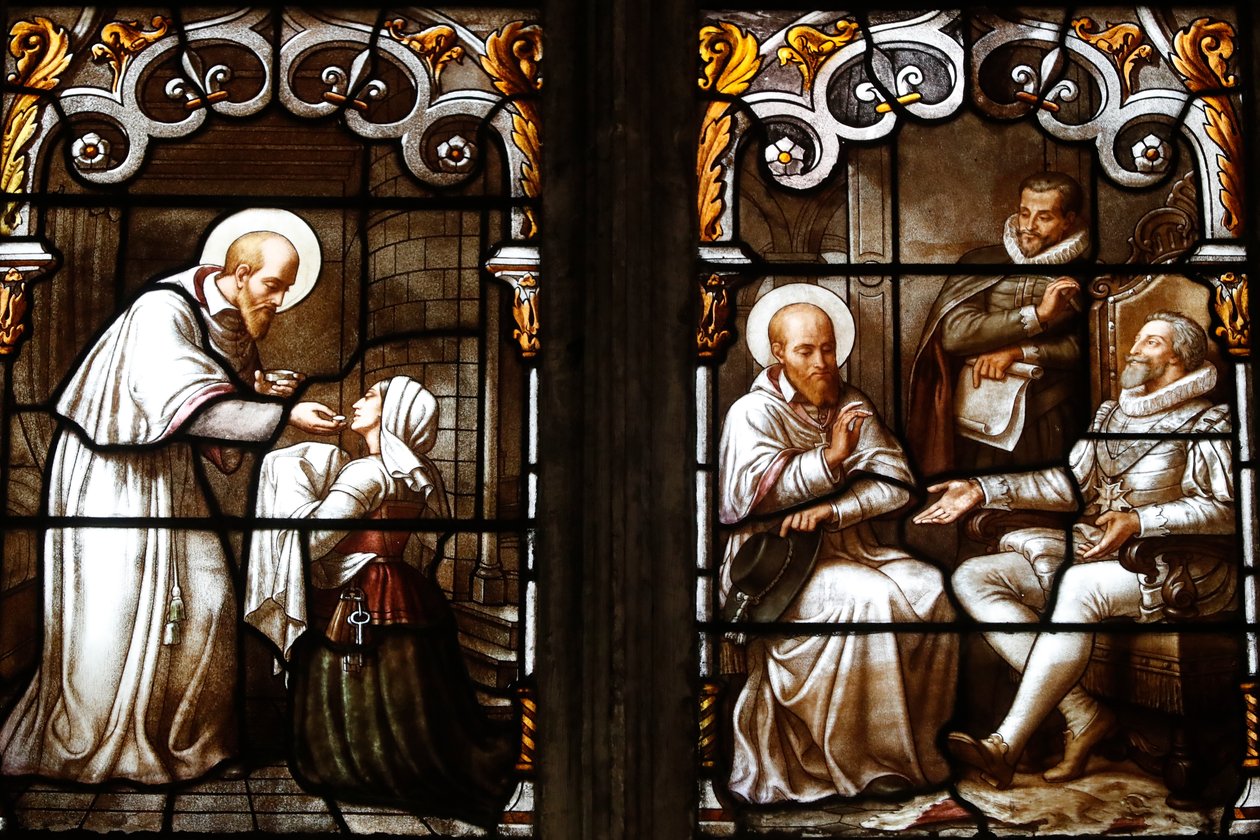 Saint Nizier kirke, Glasmaleri, St Francis de Sales af Claudius Lavergne (1815-1887), Lyon, Frankrig af Unknown