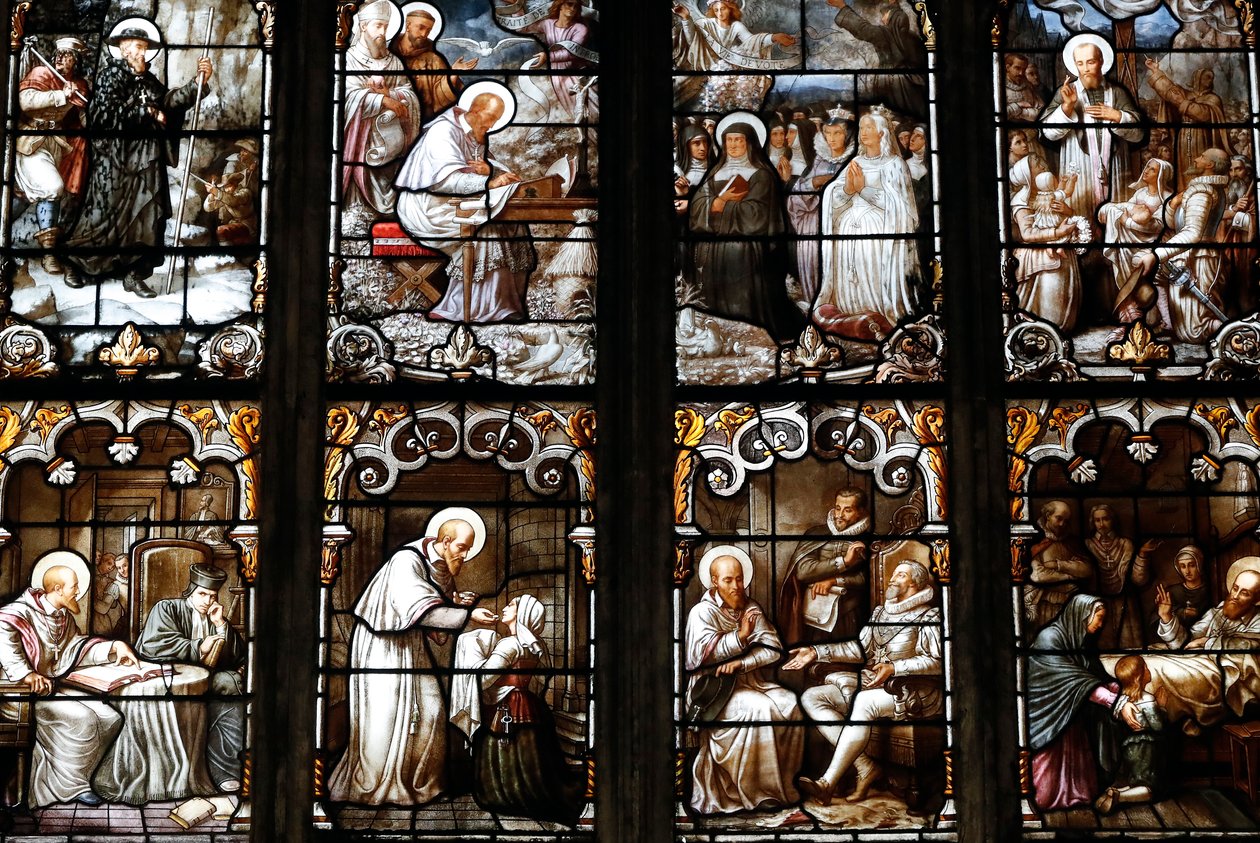 Saint Nizier kirke, Glasmaleri, St Francis de Sales af Claudius Lavergne (1815-1887), Lyon, Frankrig af Unknown