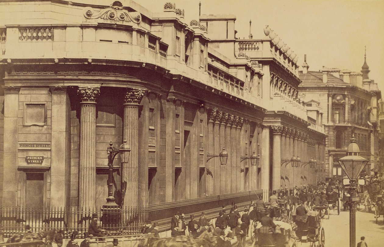 The Bank of England, London, ca. 1880 (sepiafoto) af Unknown