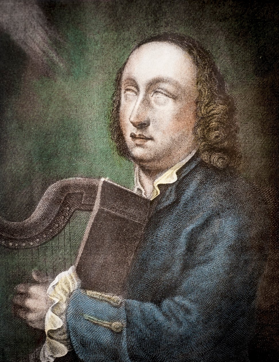 Den blinde irske harper Turlough O Carolan, Carolan, Toirdhealbhach î Cearbhall? I (1670-1738) af Unknown