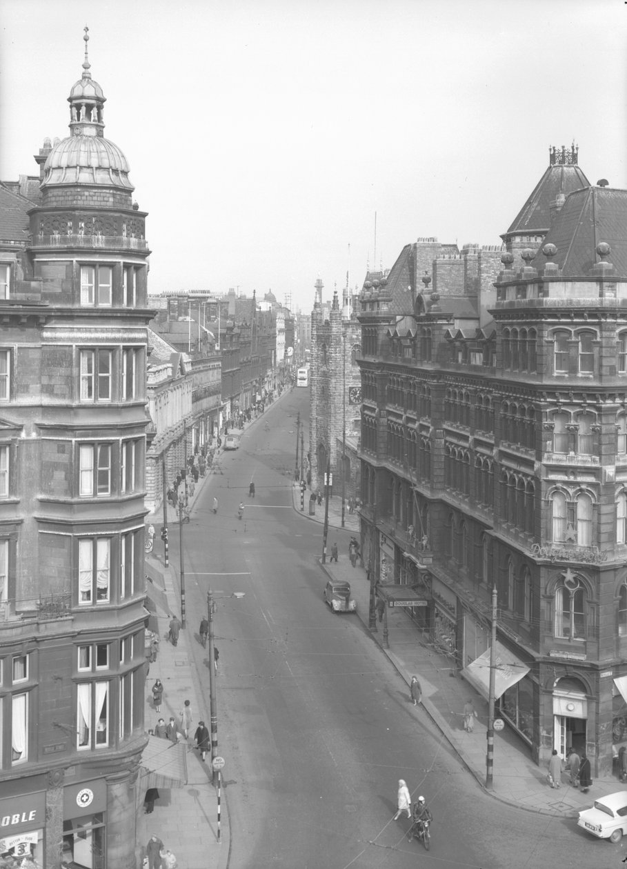Udsigt langs Grainger Street, Newcastle upon Tyne, marts 1963 (sw-foto) af Unbekannt Unbekannt