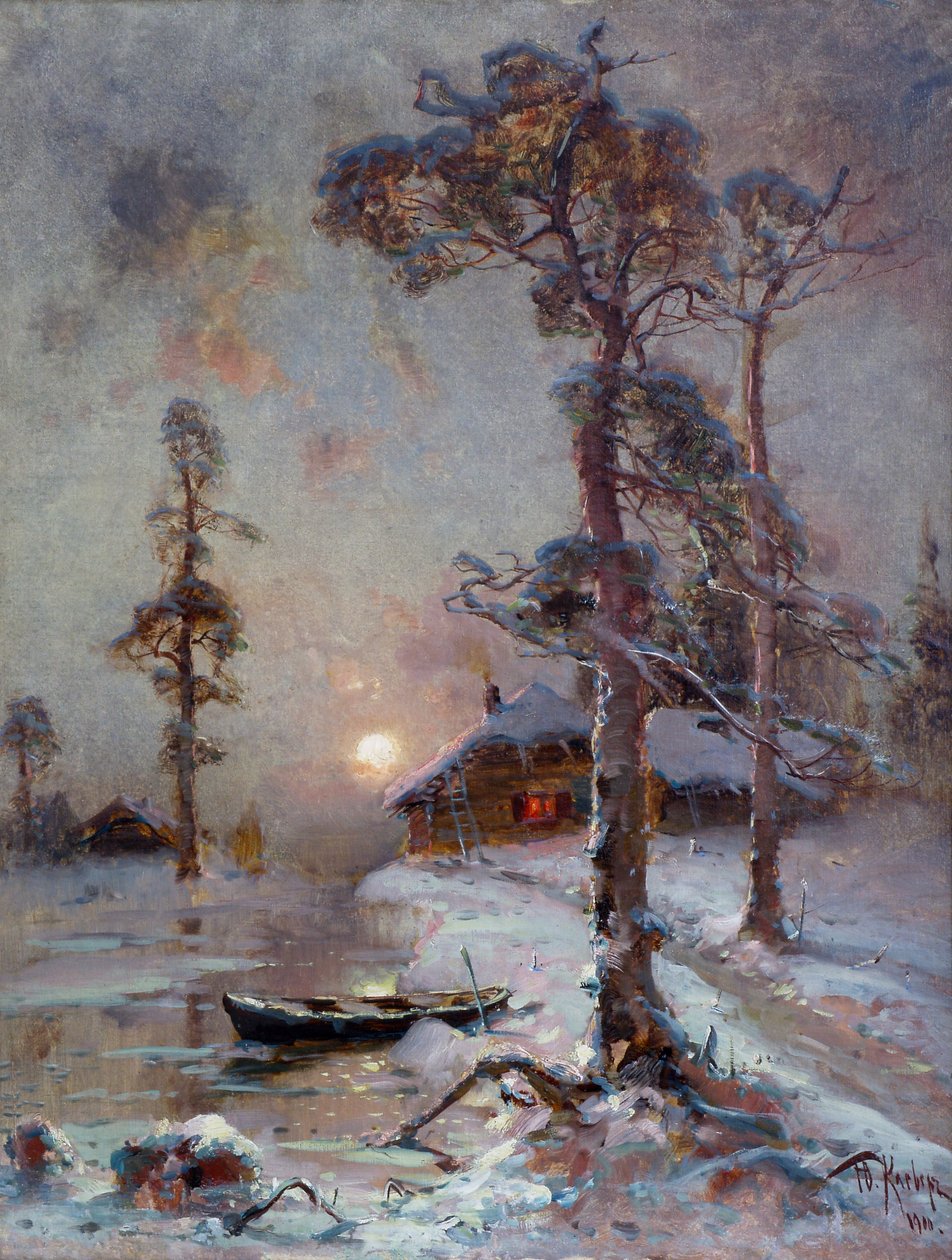 Vinter solnedgang. kløver yu af Юлий Юльевич Клевер
