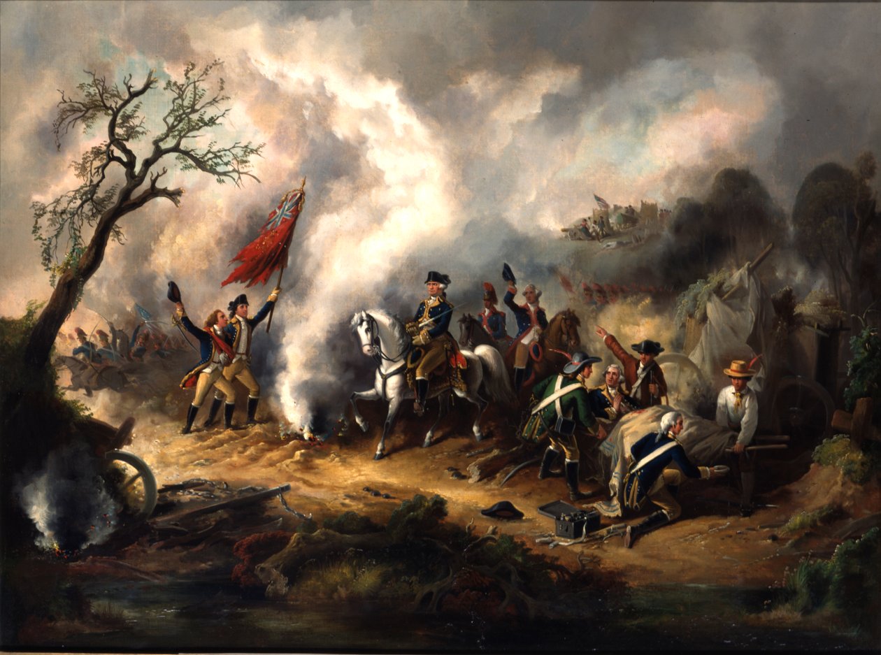 Slaget ved Monmouth, 28. juni 1778, begyndelsen af det 19. århundrede af American School