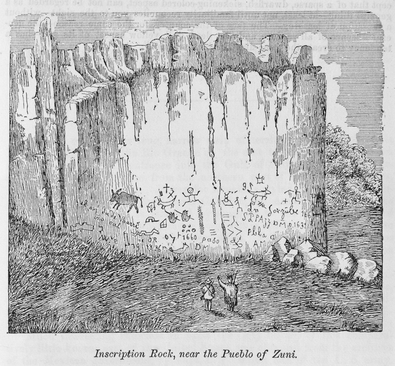 Inscription Rock, nær Pueblo of Zuni, fra 