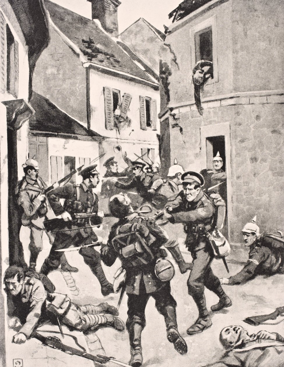 Britiske og tyske soldater i hånd til hånd kampe under stormen af Loos, Frankrig 25. september, 1915, fra 