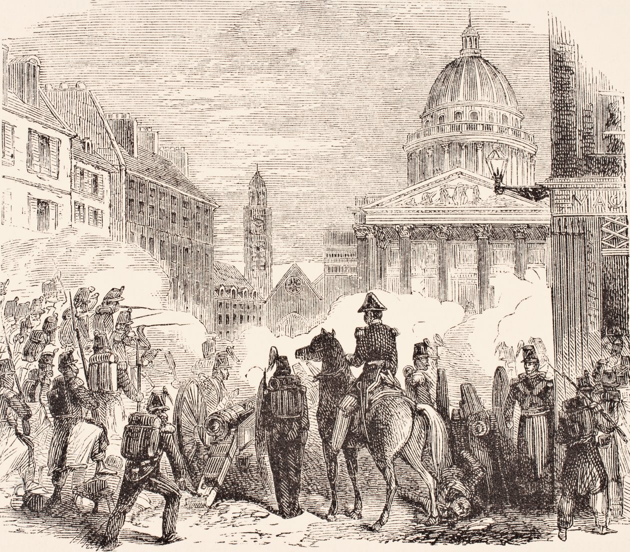 Hændelse nær Pantheon, Paris, under det franske arbejderoprør 23-25 juni 1848 fra 