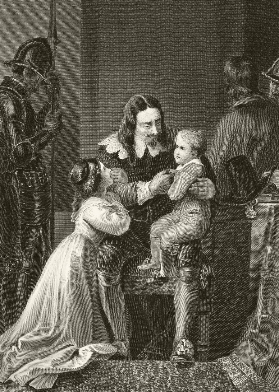 Kong Charles I af England siger farvel til sine børn før hans henrettelse, fra 