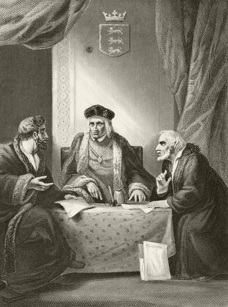 Kong Henrik VII af England med Sir Richard Empson og Edmund Dudley, fra "The National and Domestic History of England" af William Hickman Smith Aubrey (1858-1916) udgivet i London, ca. 1890. af English School