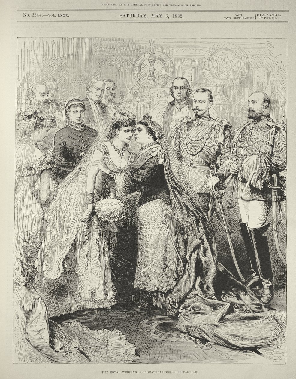 Det kongelige bryllup: Prins Leopold (1853-84), hertug af Albany til prinsesse Helen af Waldeck-Pyrmont i St. George
