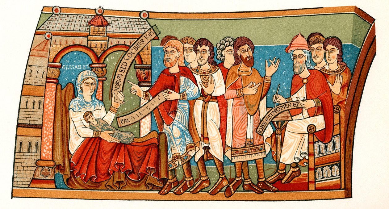 Navngivningen af St. John the Baptist efter et vægmaleri fra det 12. århundrede i krypten i Canterbury Cathedral, fra 