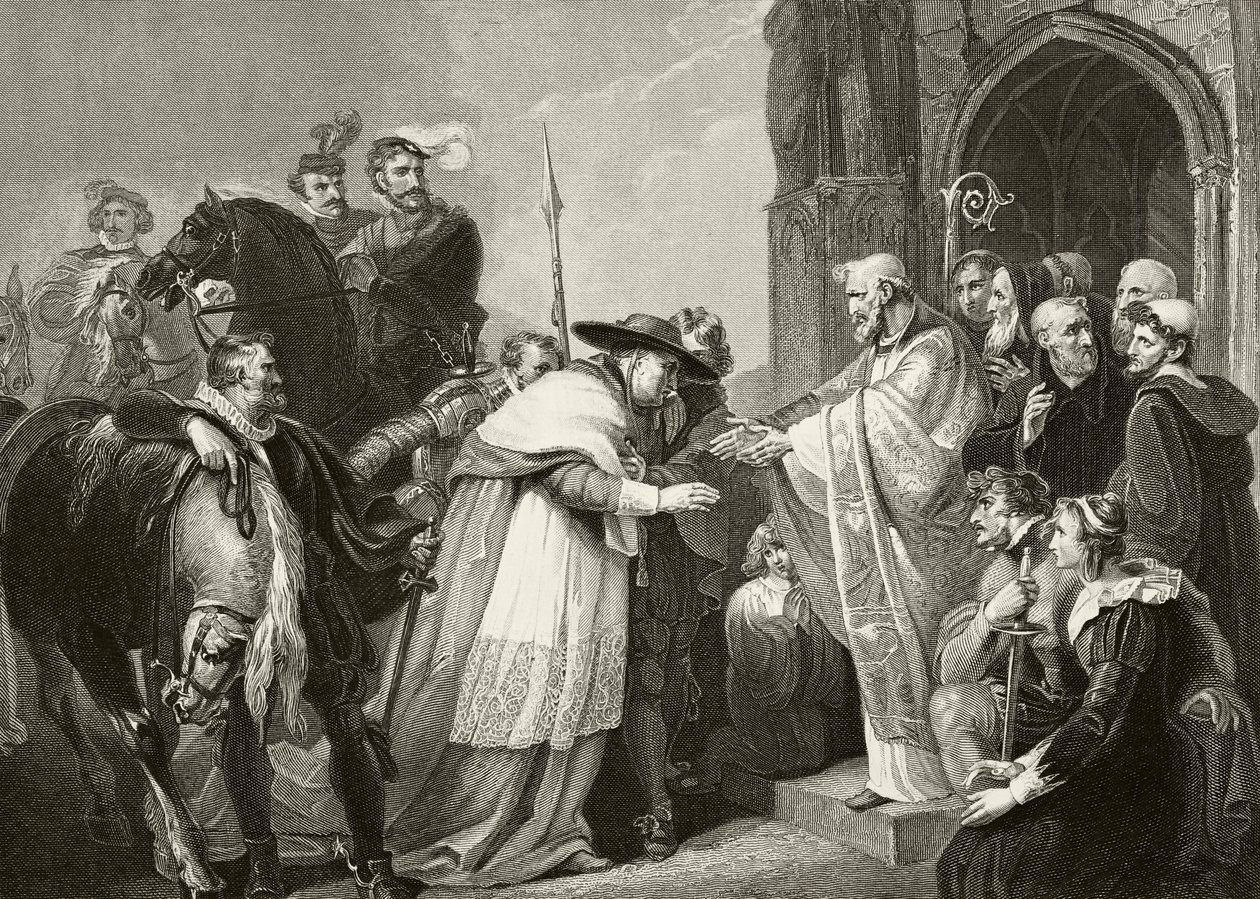 Thomas, kardinal Wolsey på Leicester Abbey efter at være blevet syg på vej til London i 1530, fra 