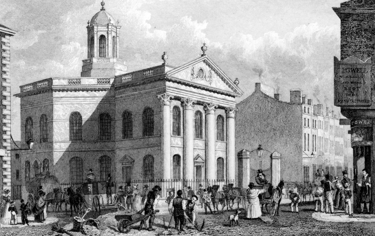 Unitarian Chapel, Paradise Street, Liverpool, graveret af J. Smith (gravering) af English School