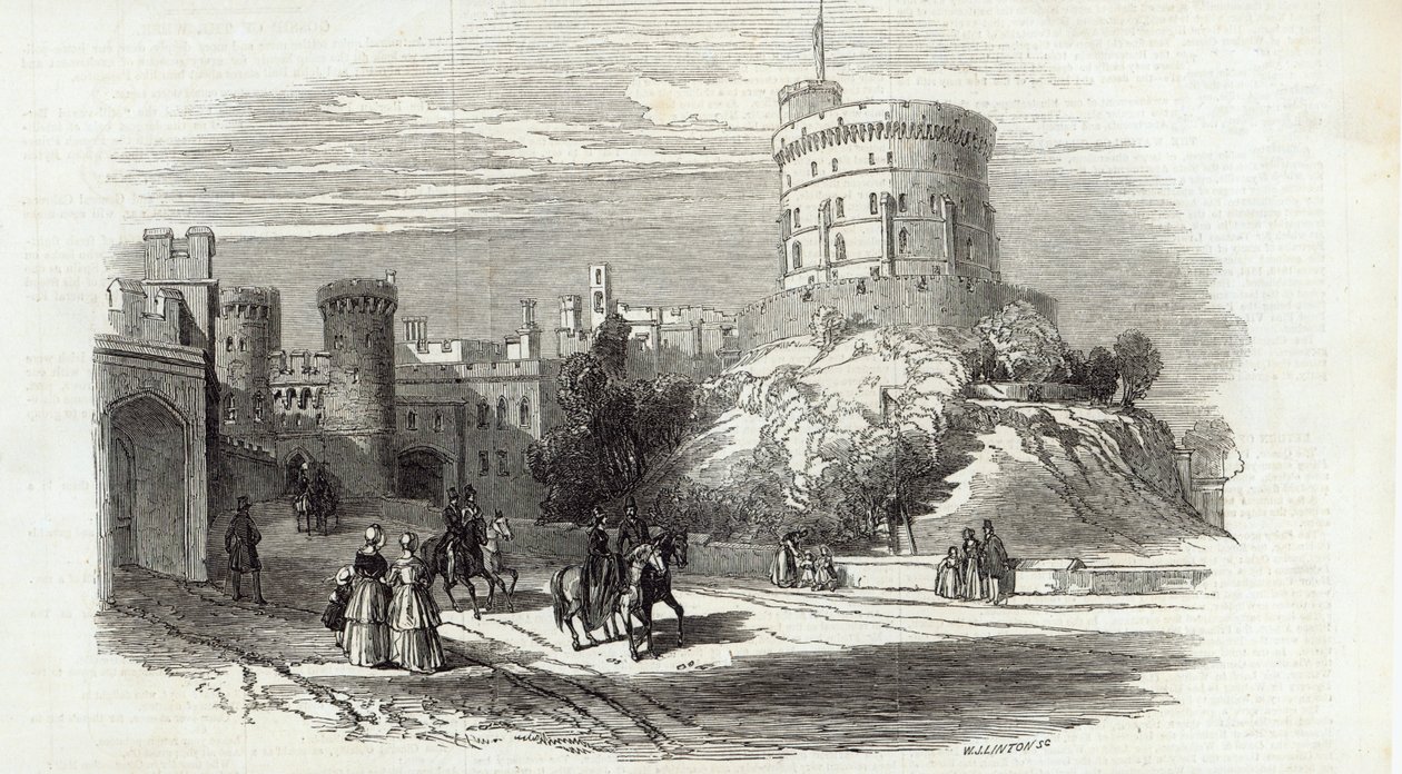 Windsor Castle - the Round Tower, fra The Illustrated London News, 26. september 1846 (gravering) af English School