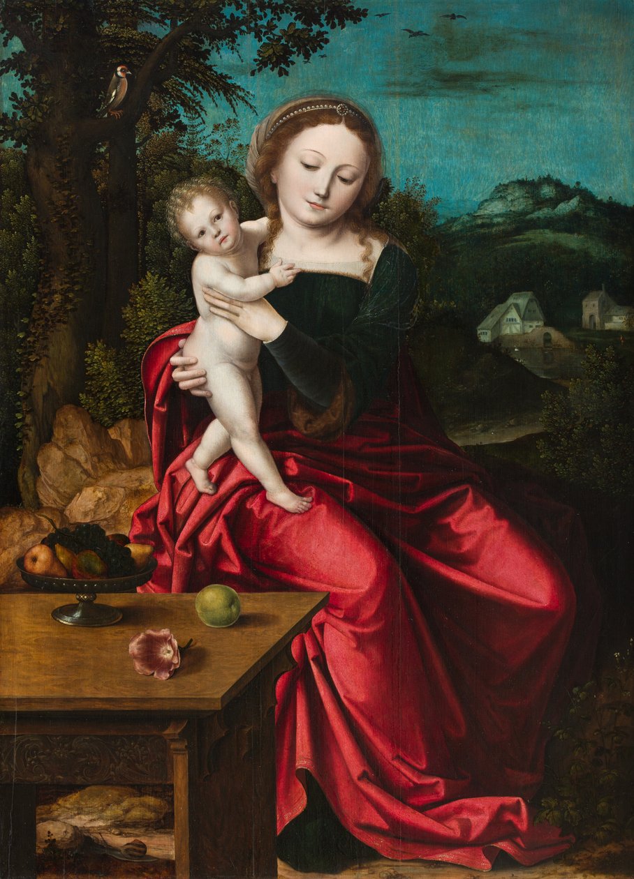 Madonna og barn, ca.1515 af Master of the Parrot