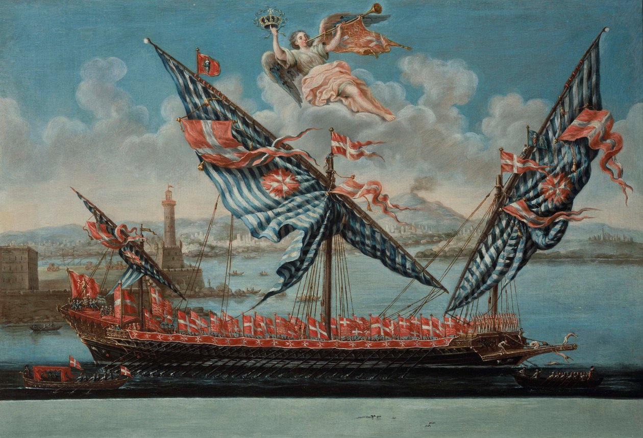 Galej af Emmanuel de Rohan-Polduc, stormester i Sankt Johannesordenen af Jerusalem, c. 1780-85 af Neapolitan School