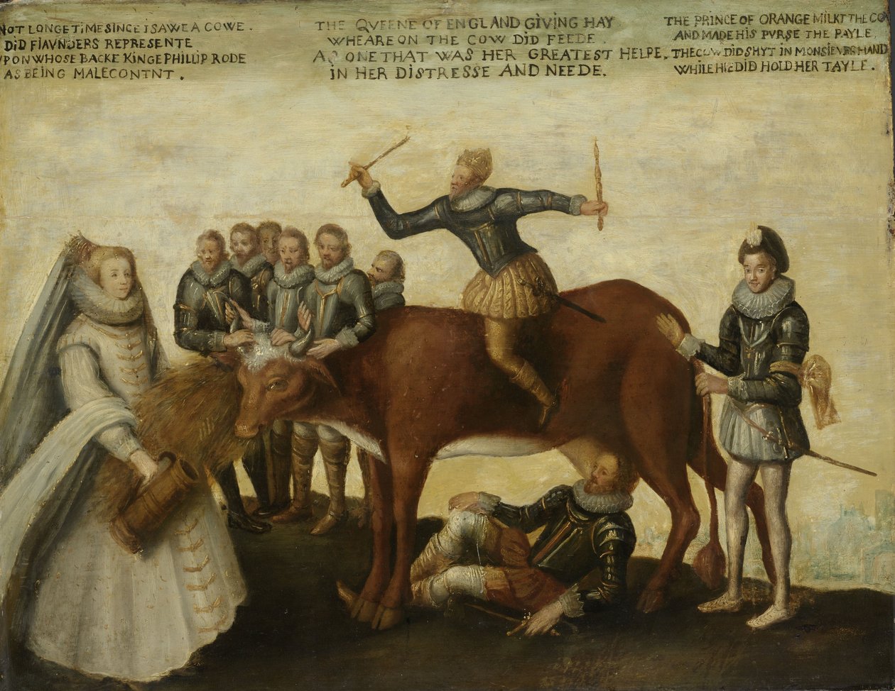 Mælkekoen: De hollandske provinser, der gør oprør mod den spanske kong Philip II, ledes af prins William af Orange, og generalstaterne beder dronning Elizabeth I om hjælp af Anonymous