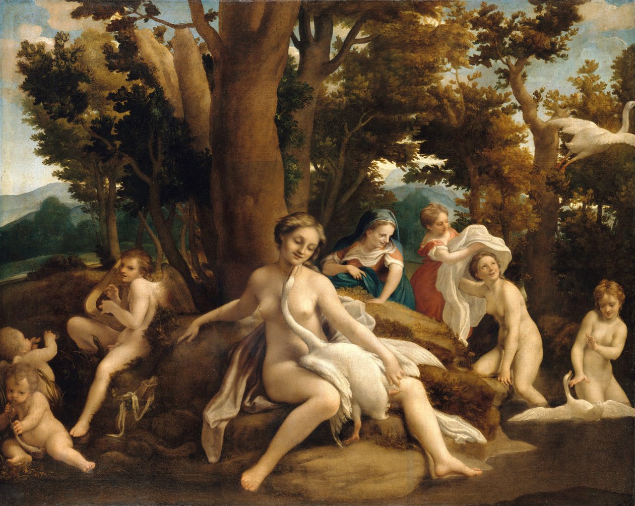 Leda og Svanen af Antonio da Correggio