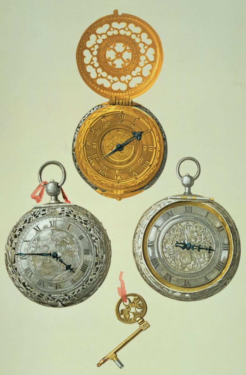 Lommeure, plade XXIX fra The Royal House of Stuart af William Gibb, udgivet 1890 af English School