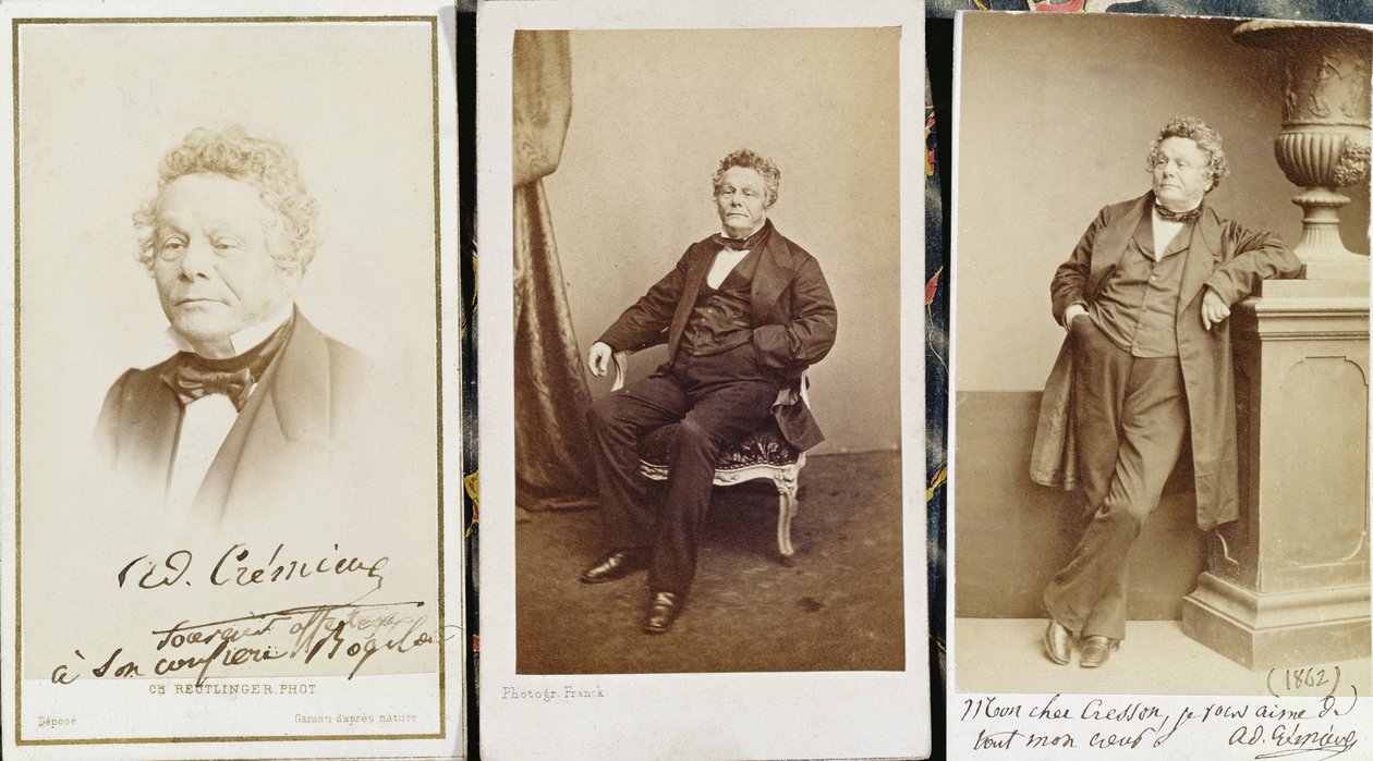 Visite-kort forestillende Adolphe Cremieux, ca. 1862 af French Photographer