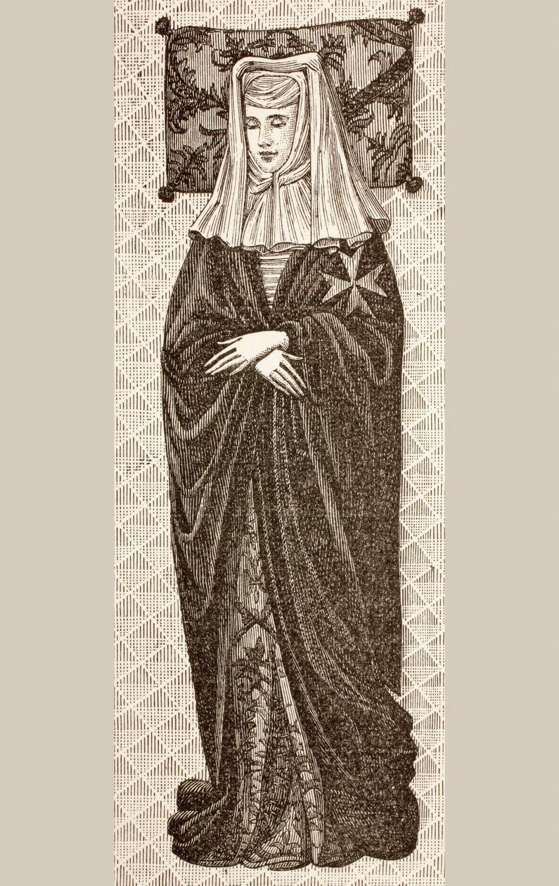 Billede fra graven af Beatrix Cornel, Prioresse af Lady Hospitallers af St. John of Jerusalem, fra 