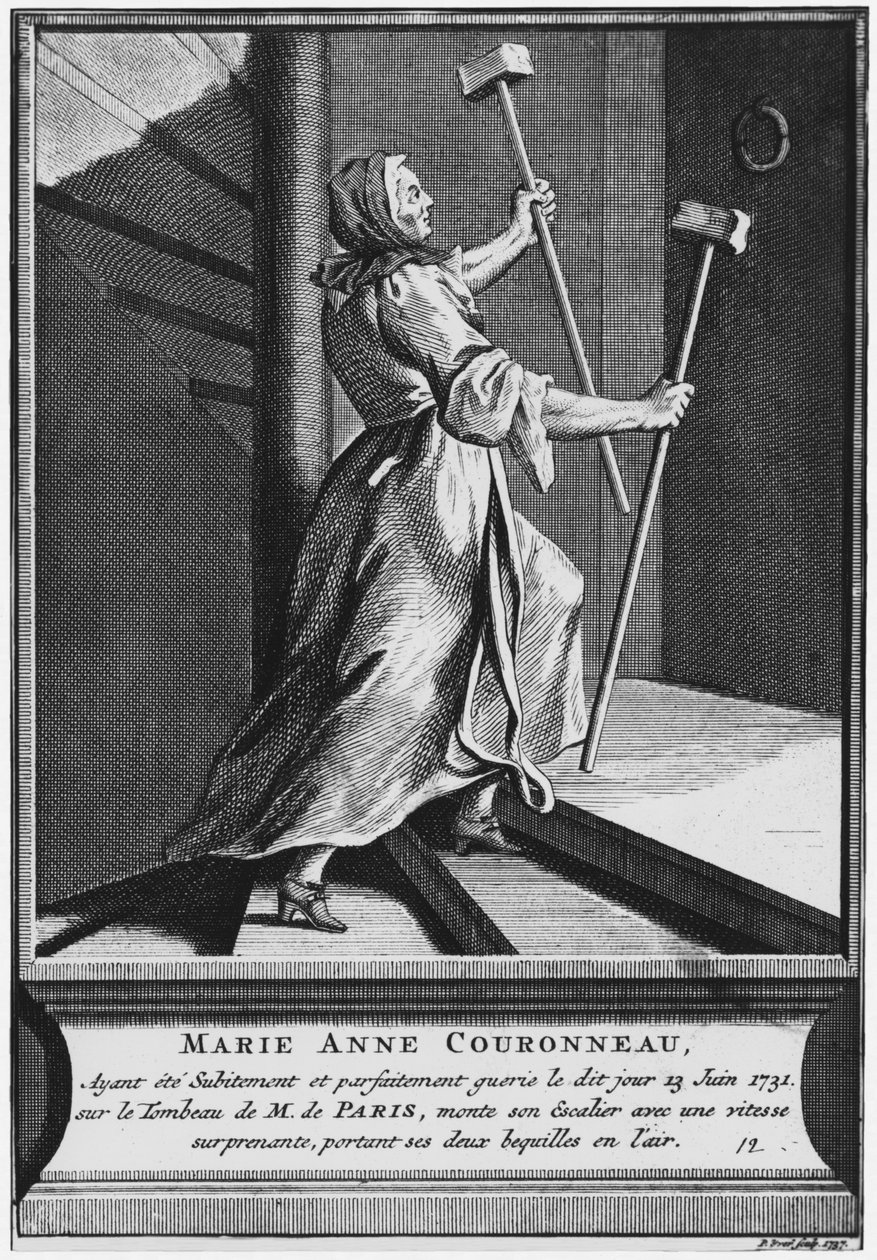 Mirakuløs helbredelse af en lammet Marie-Anne Couronneau på diakon Francois de Paris
