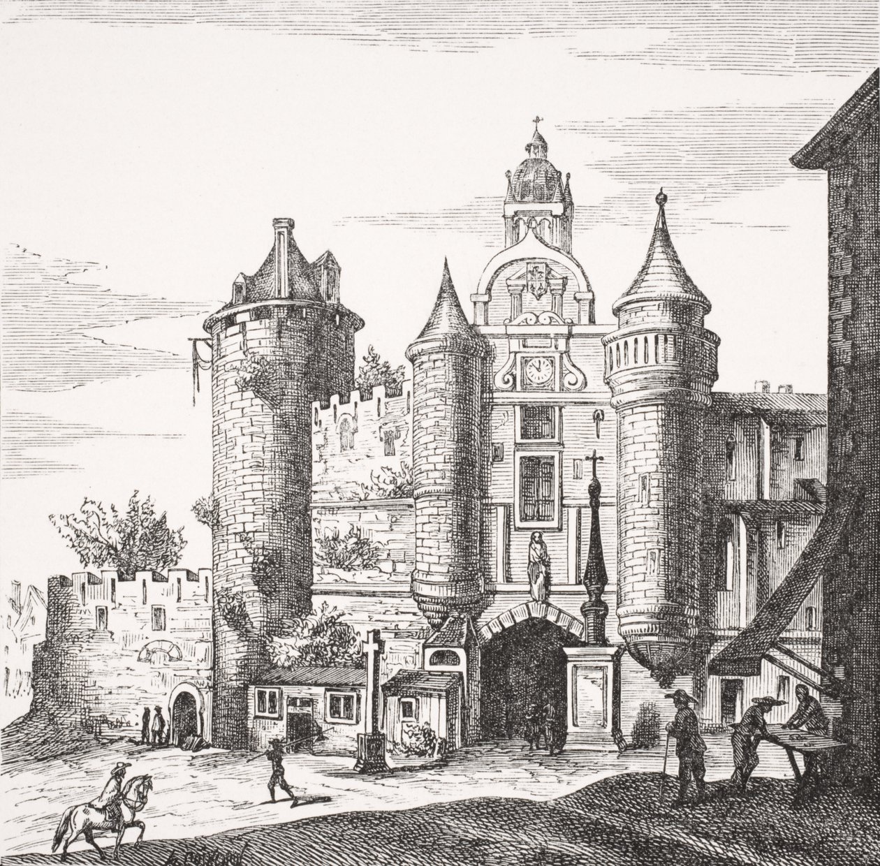 The Great Chatelet of Paris, efter et kobberstik af Merian i 