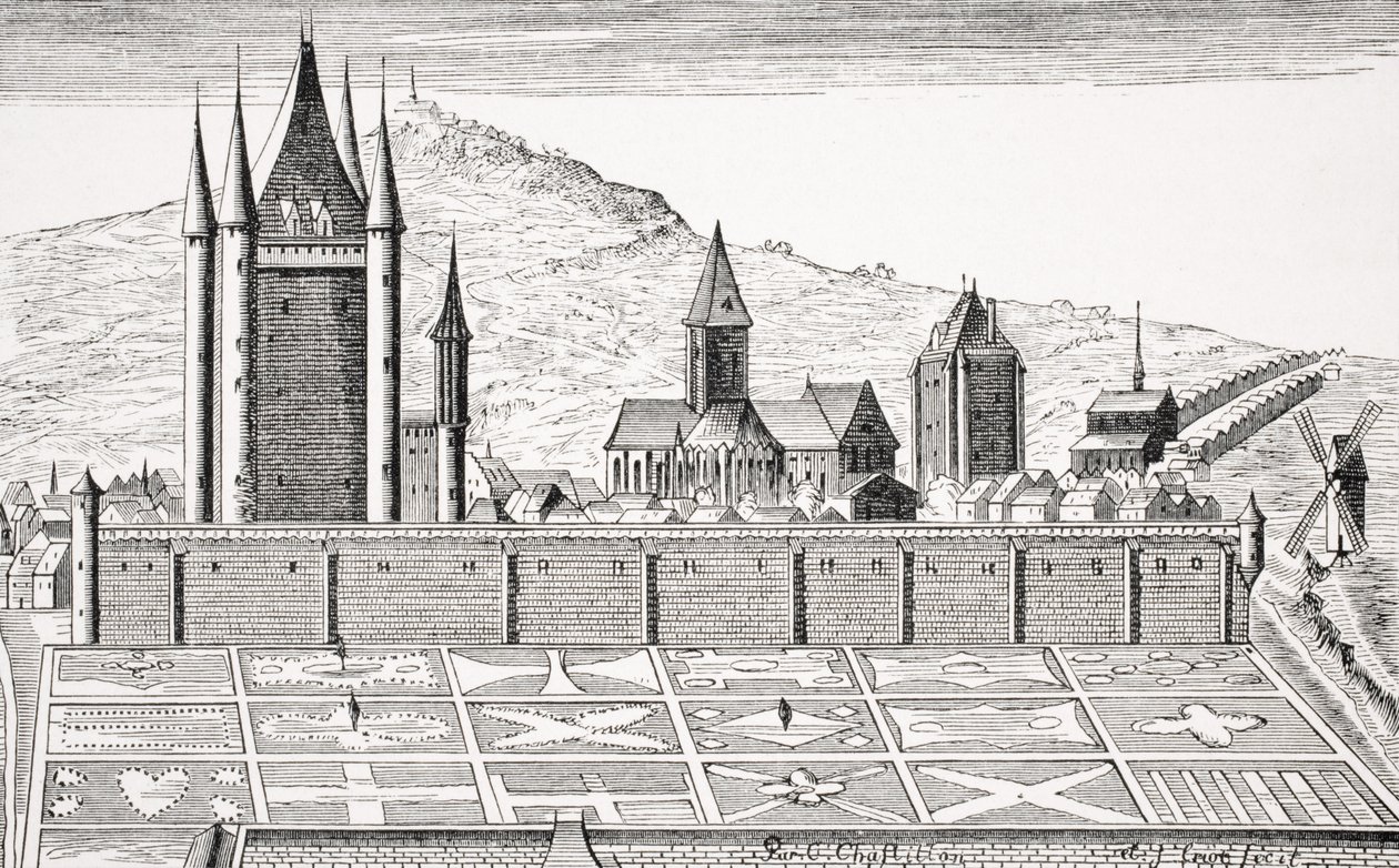 Templets tårn i Paris, efter en gravering af 