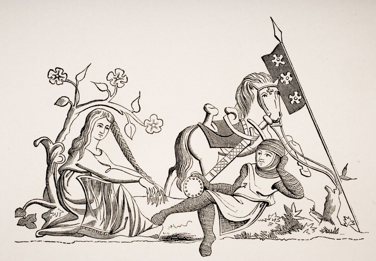 Woman under the Safeguard of Knighthood, efter en miniature fra det sene 15. århundrede i en latinsk salmebog, fra 