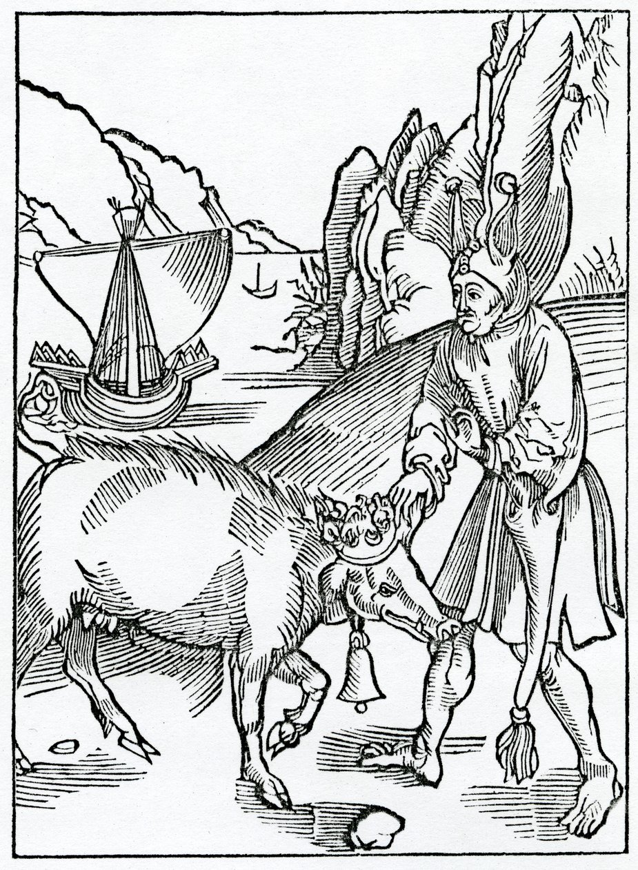 Af foles afskyelige i fugleord af rybawdry, illustration fra Alexander Barclays engelske oversættelse af 