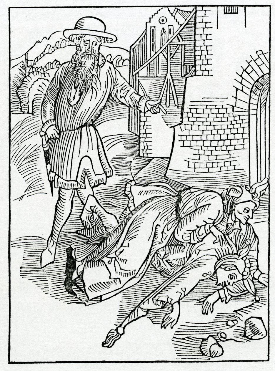 Af fejl, der ikke kan passe på ved ulykke og eksempler på andre skader, illustration fra Alexander Barclays engelske oversættelse af 