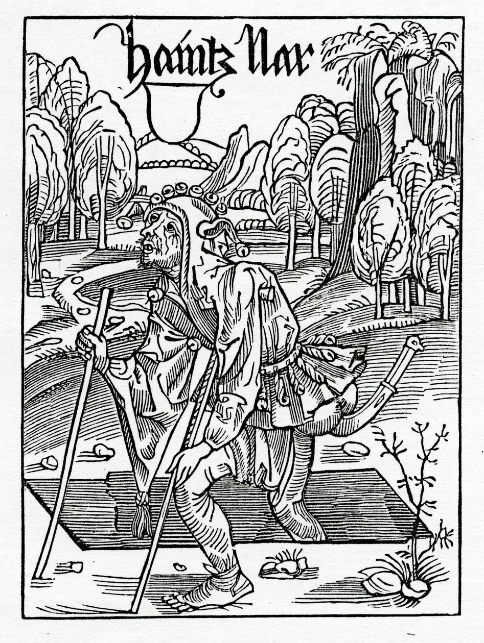 Af gamle dårer, det vil sige, jo længere de lever, jo mere er de gyuen til foley, illustration fra Alexander Barclays engelske oversættelse af 