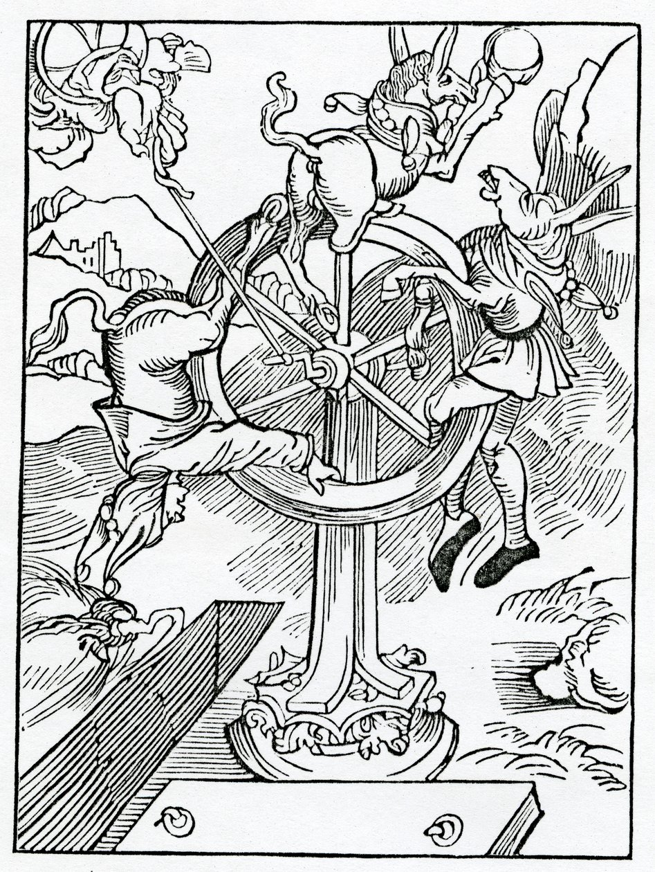 Af slutningen på verdslig ære og magt og af dårskaber, der stoler på dem, illustration fra Alexander Barclays engelske oversættelse af 