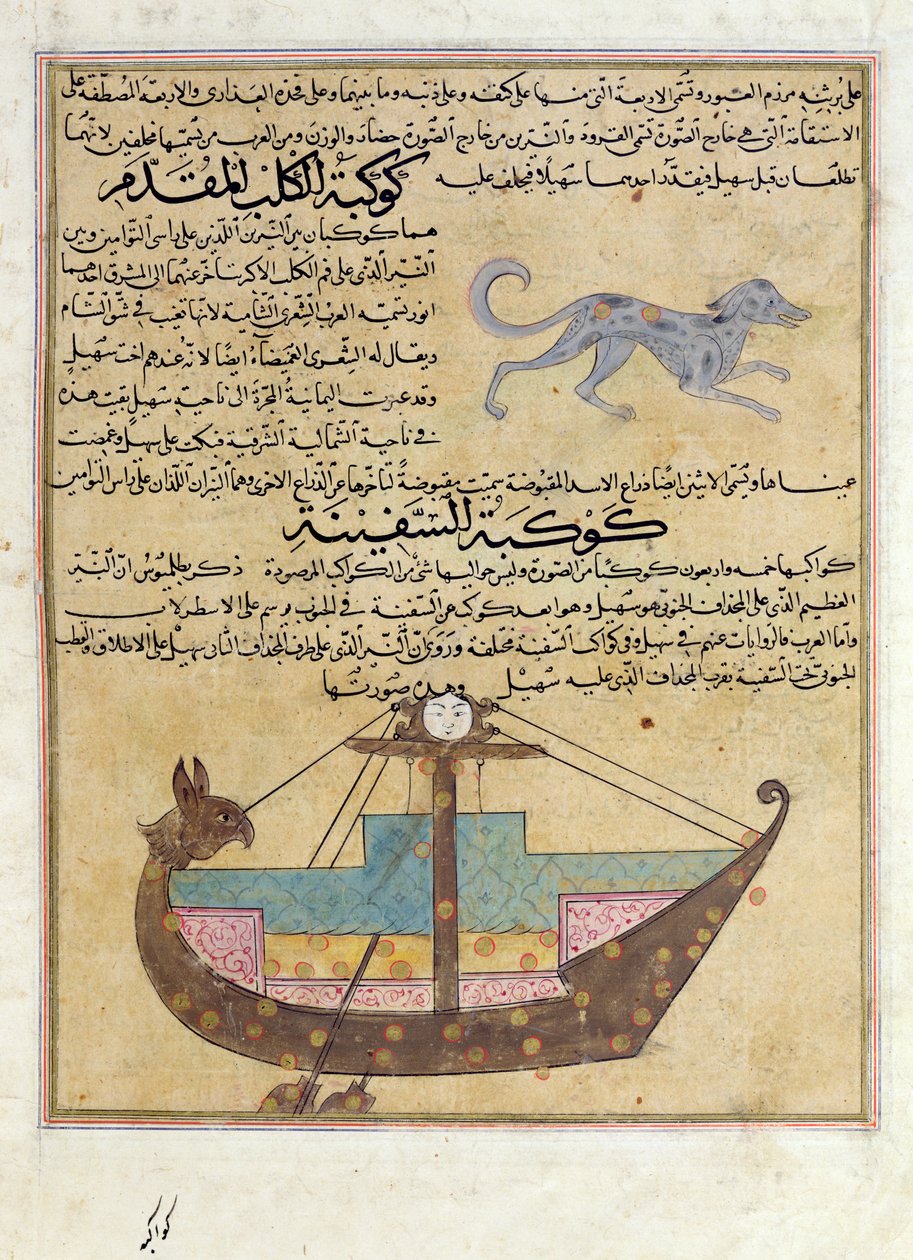 Ms E-7 fol.26b The Constellations of the Dog and the Keel, illustration fra 
