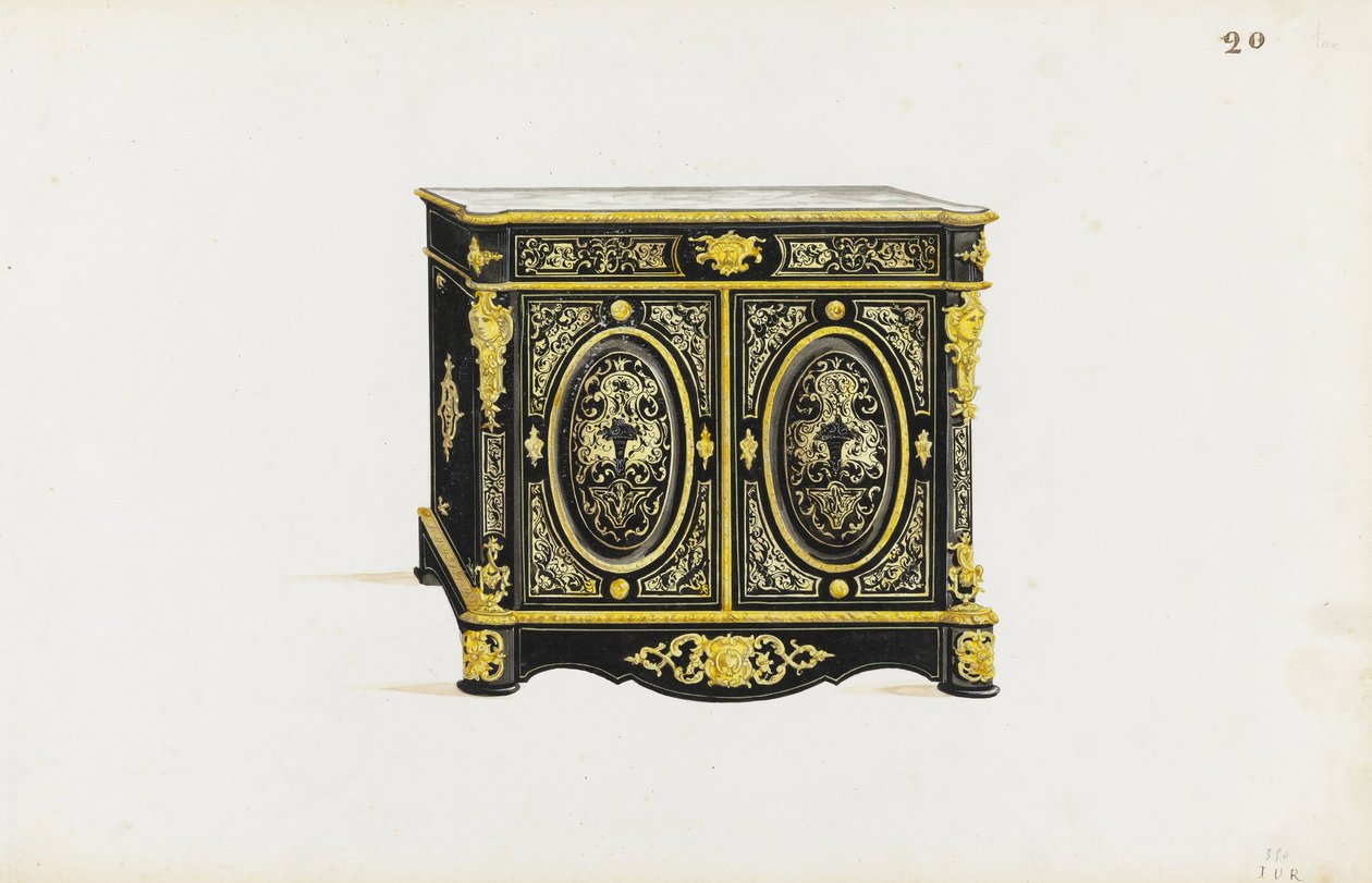 Design til et kabinet i Boulle -stil af Pagny