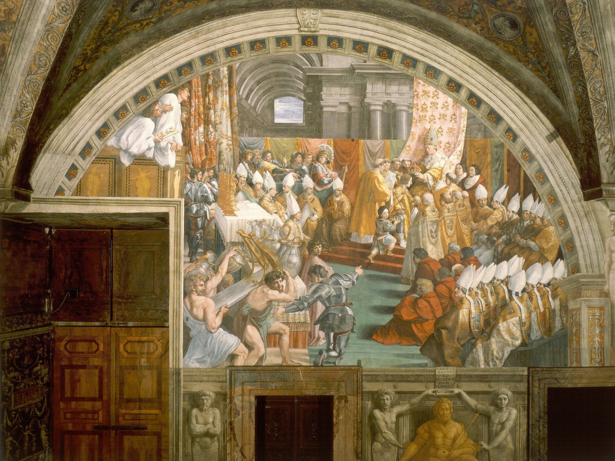 Kroning af Karl den Store af Leo III. i St. Peters juleaften 800 af Raffaello Sanzio Raphael