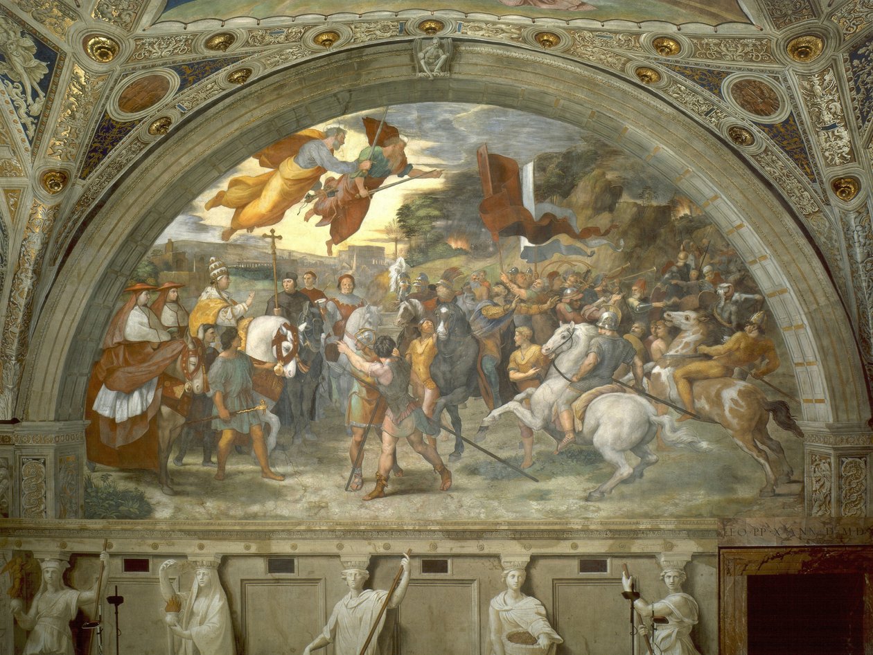 Møde mellem Leon den Store og Attila af Raffaello Sanzio Raphael