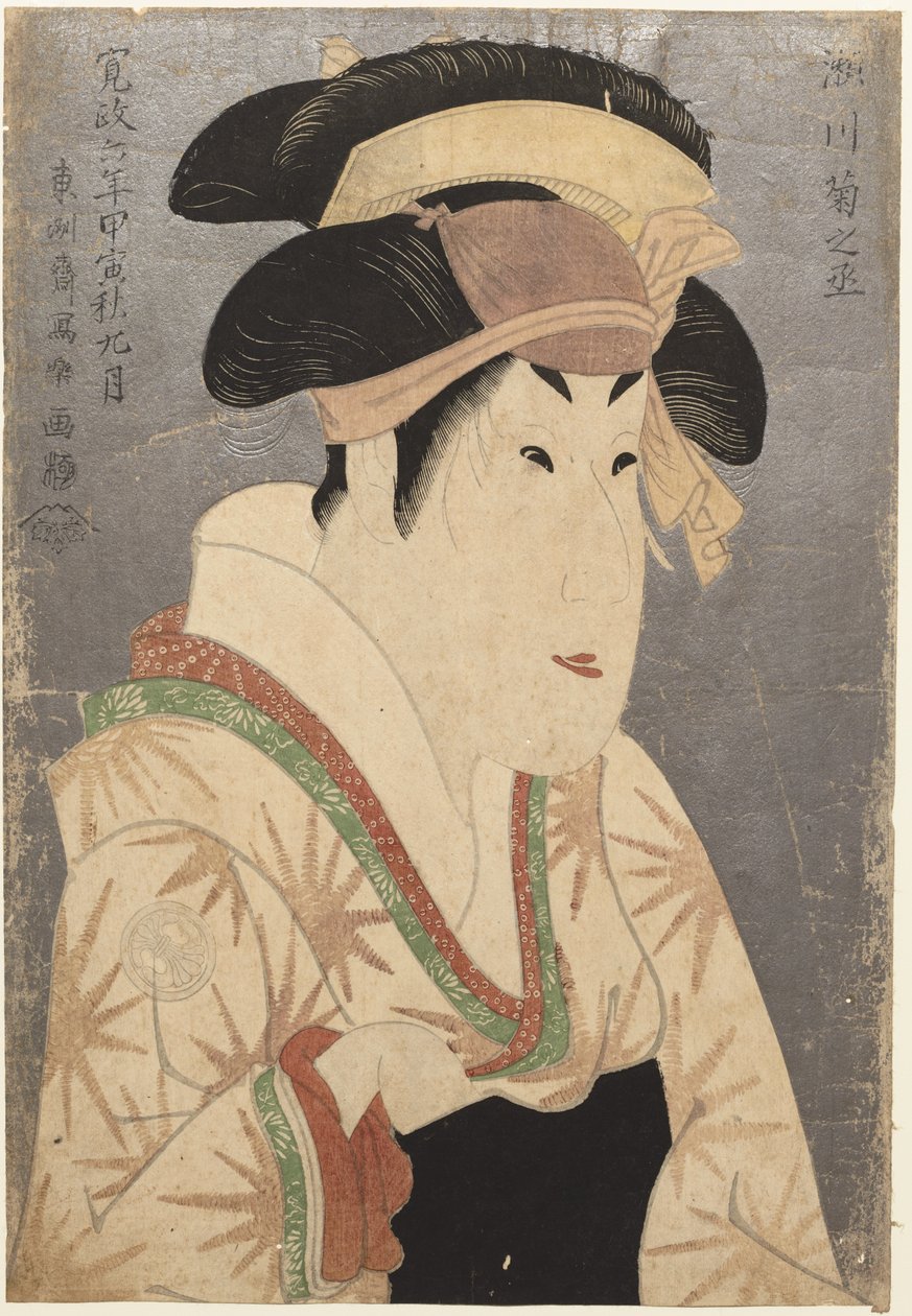 Skuespilleren Segawa Kikujurō III som Oshizu, Kone til Tanabe af Toshusai Sharaku