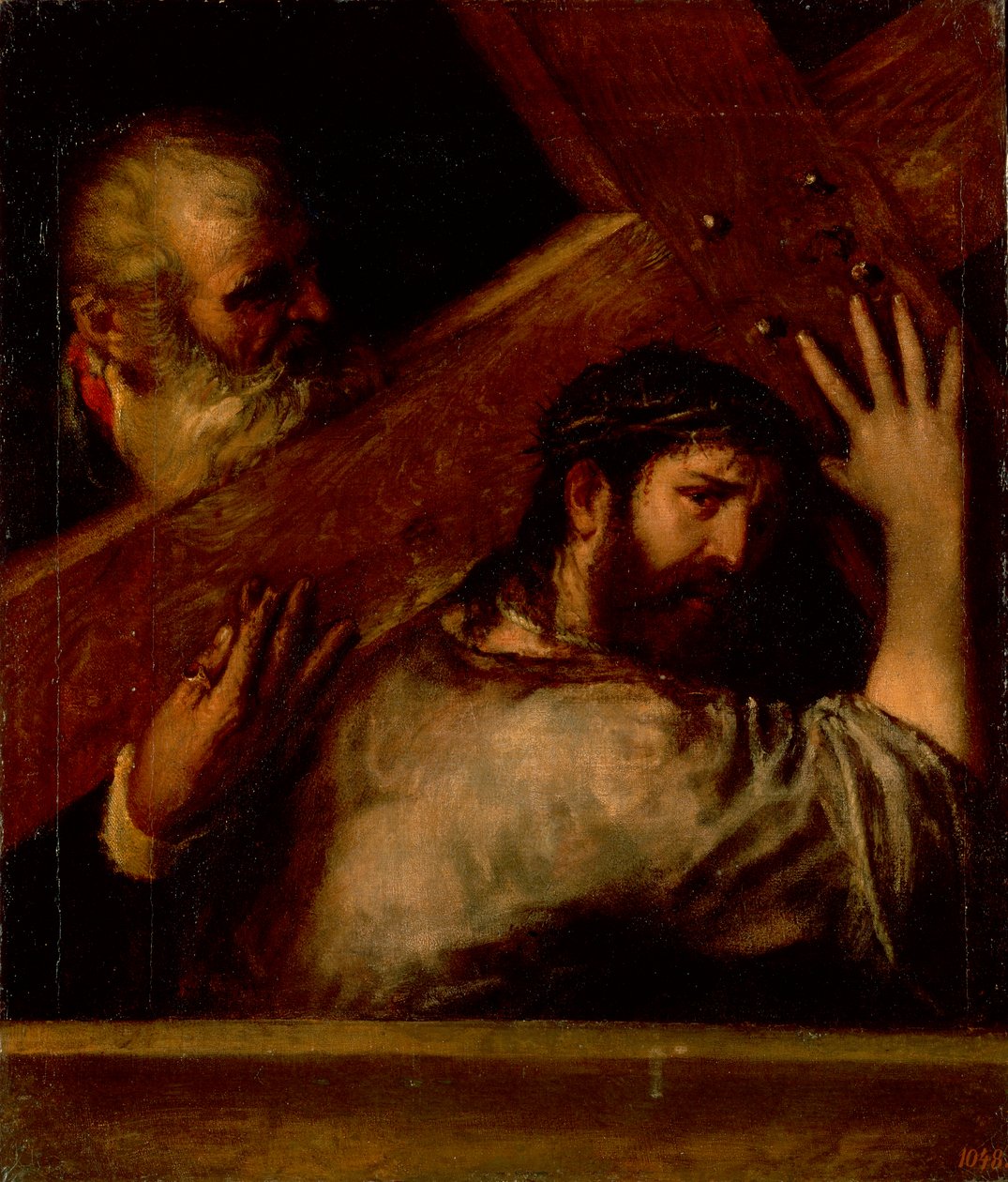 Bæringen af korset af Tiziano Vecelli