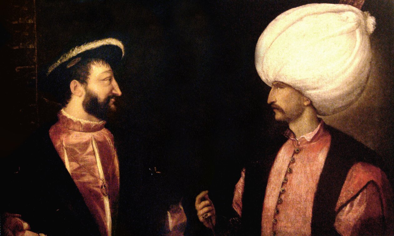 Francois I og Suleiman den Storslåede af Tiziano Vecelli
