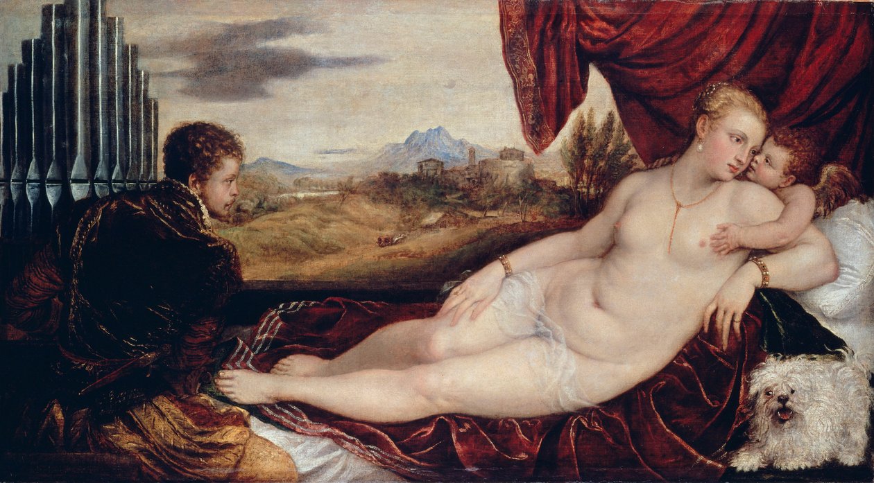 Venus med orgelspilleren af Tiziano Vecelli