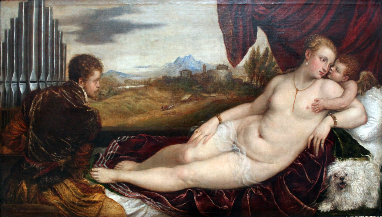 Venus med orgelspilleren af Tiziano Vecelli