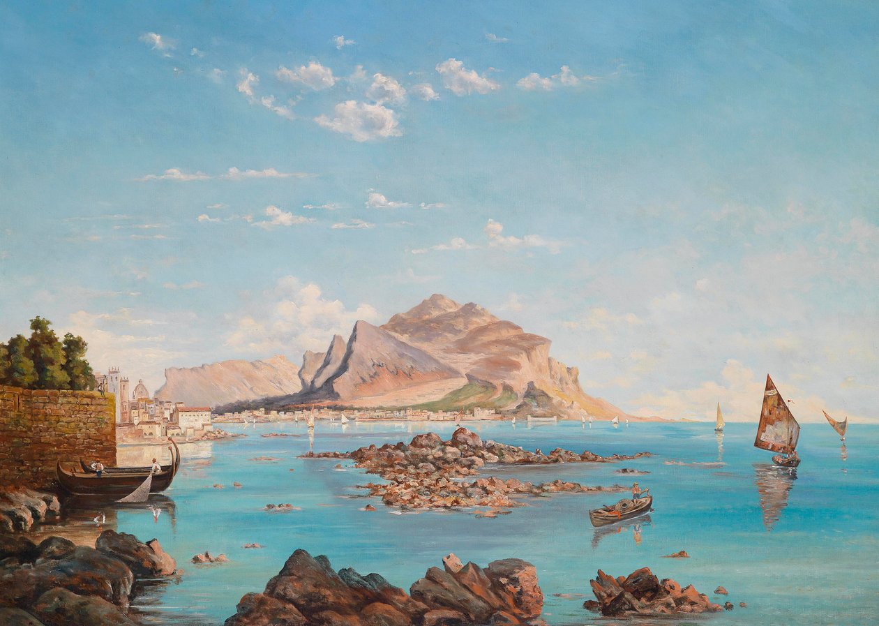 Udsigt over Palermo med Monte Pellegrino af Unknown
