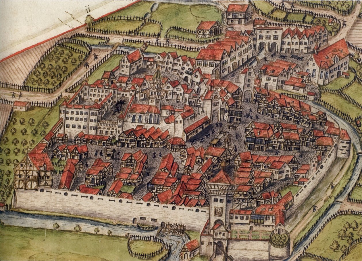 Skildring af Etters Meßkirch, omkring 1575 af Unknown