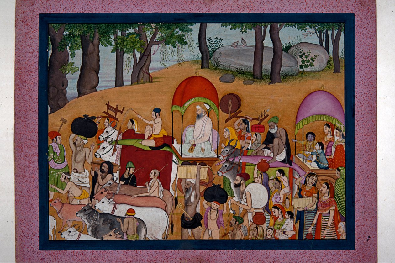 Nanda og andre cowherds flytter til Vrindavana Baseret på historien om Bhagavata - Purana af Unknown