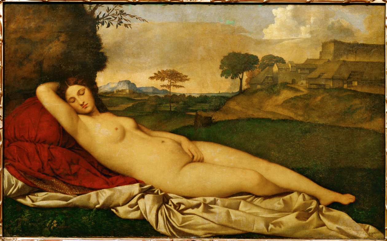 Sleeping Venus (olie på lærred) af (1476/8-1510) Giorgione