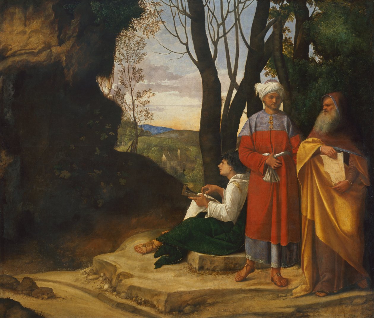 De tre filosoffer (olie på lærred) af Giorgione