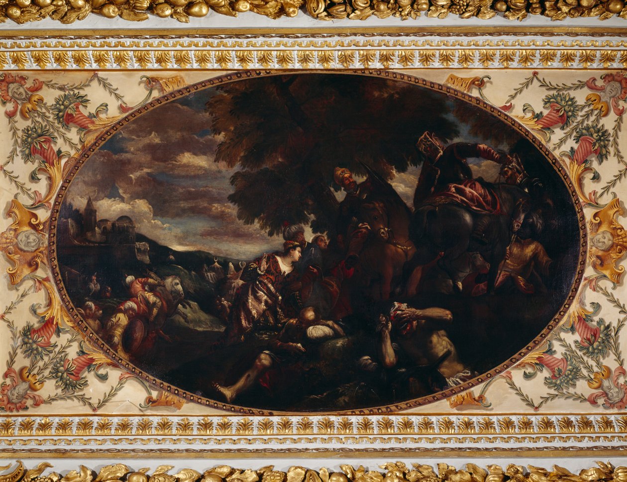 Defense of Scutari, Gallery loft, Chiswick House, London (olie på lærred) af (1528 88) (after) Veronese